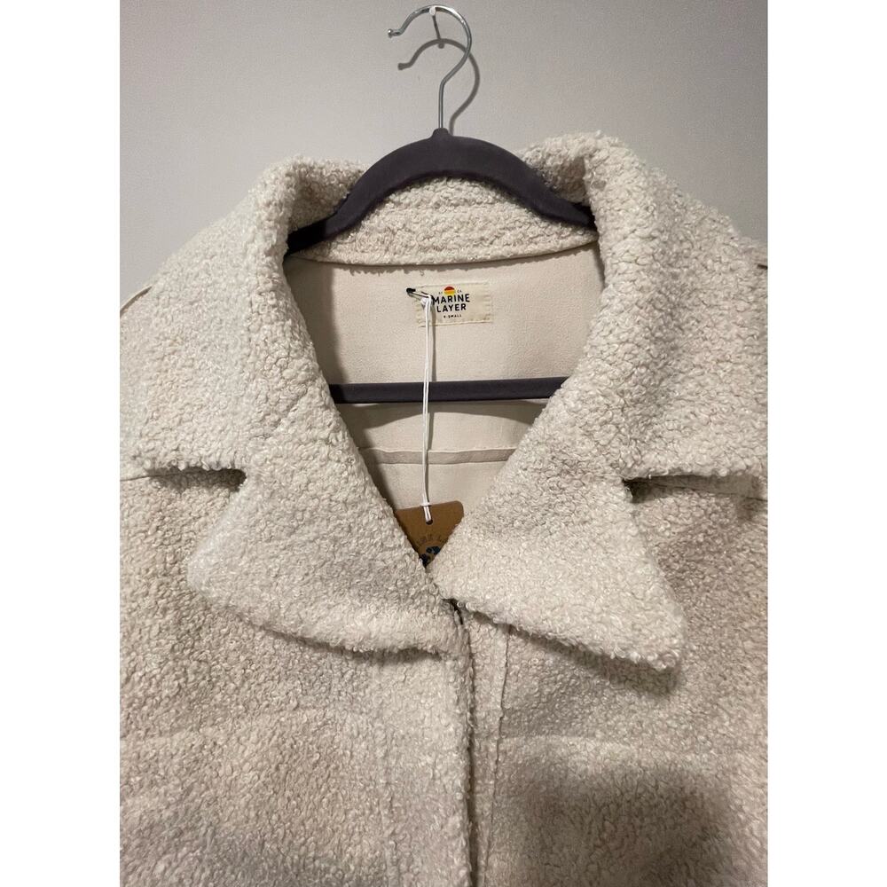 Marine Layer Quebec Sherpa Moto Jacket in Antique White Beige Size XS‎ - Picture 4 of 11
